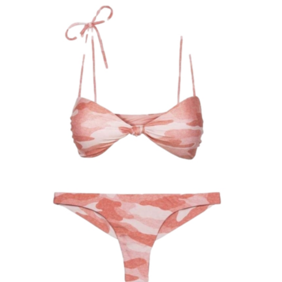 Vix Paula Hermanny Camu Tied Knot Bikini Top & Cheeky Bottom, 8 - Picture 1 of 14